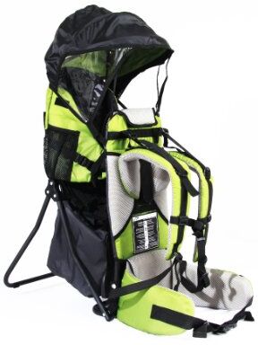 FA Sports , zaino porta bimbo Lil'Boss, con protezione dal sole, colore verde/grigio/nero, 50 x 38 x 90 cm