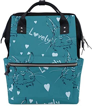 FANTAZIO Mummia Bag Zaino Lovely Rabits Pattern Scuola Bag