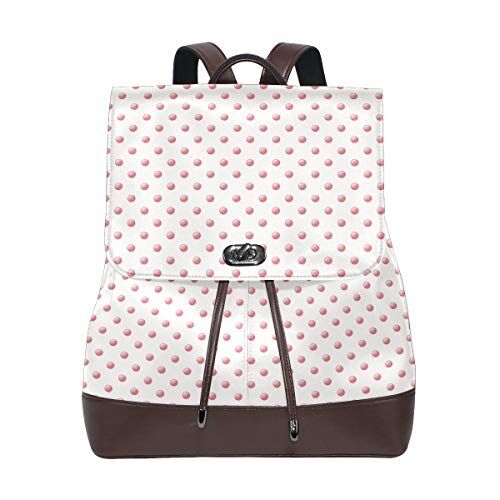 MONTOJ Rosa Rosso Hoodles Pattern pelle Borsa da viaggio Campus Zaino