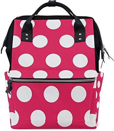 FANTAZIO Mummia Bag Zaino Dot Pink Pattern Scuola Bag