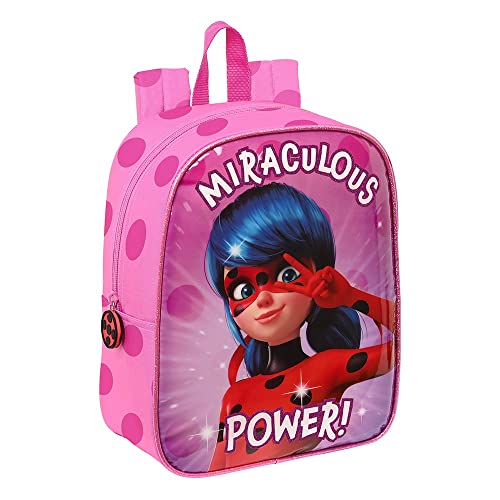 safta , Zaino Asilo adatt.Carrello Ladybug 22 x 27 x 10 cm Bambine e Ragazze, Multicolore, Guarderia