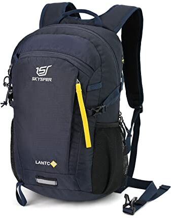 SKYSPER Zaino da Hiking 20L, Zaino Sportivo Impermeabile Zaino Montagna per Viaggio Escursionismo Trekking Uomo e Donna, Blu Scuro Senza copripioggia