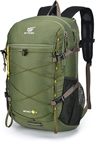 SKYSPER Zaino 30L con Strisce Riflettenti da Trekking, Hiking Escursione Viaggio Uomo Donna ISHE30-Verde