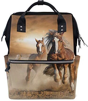 FANTAZIO Zaini Tramonto Cavallo Running Scuola Borsa di tela Daypack