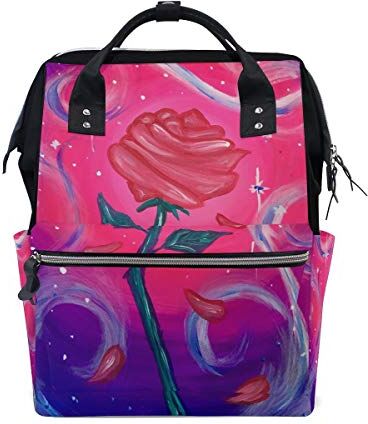 FANTAZIO Mummia Bag Zaino Love Spell Rose Pattern Scuola Bag