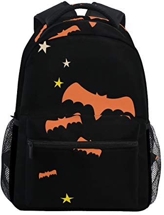 FAJRO Orange Halloween pipipistrello da viaggio borsa zaino scuola pack