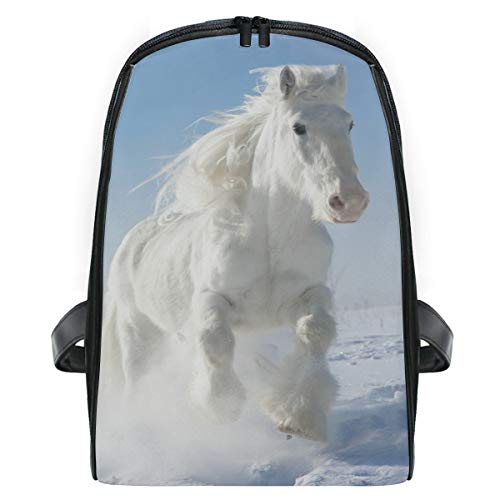 FANTAZIO Grazioso zaino da viaggio per bambini, motivo: pony, colore: bianco