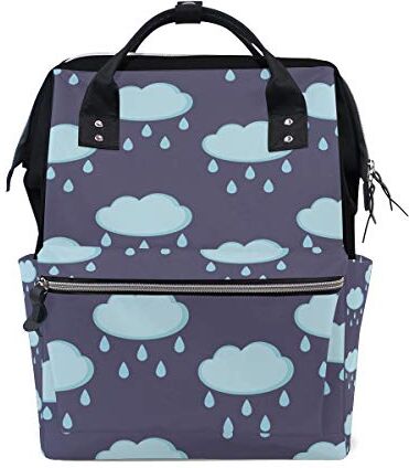 FAJRO Carino Plump Blue Rain CloudTravel zaino tela Borsa da scuola pack