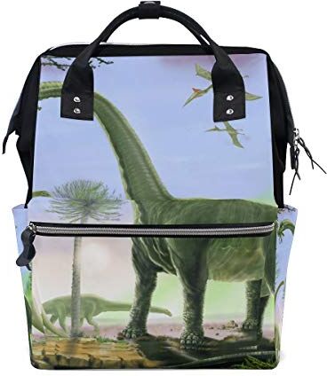 FANTAZIO Mummia Bag Zaino Cool Animal Verde Dinosauri Pattern Borsa Scuola