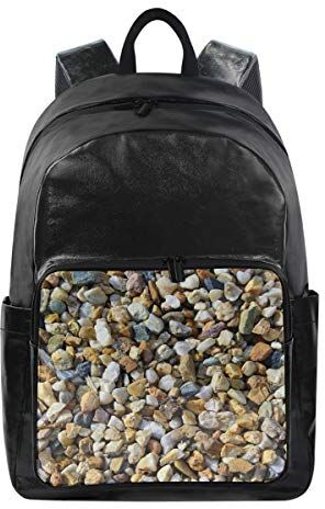 FANTAZIO ZAINO Mare Spiaggia Ciottoli Scuola Canvas Zainetto con cerniera