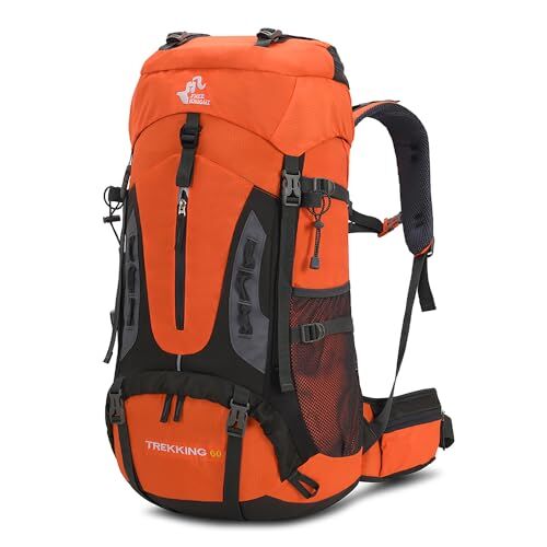 Bseash 60L impermeabile zaino da trekking leggero con copertura antipioggia, zaino da viaggio sport all'aperto per arrampicata campeggio turismo