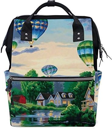 FANTAZIO Mummia Bag Zaino Hot Air Palloncini Pittura Modello Scuola Bag