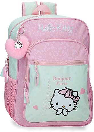 Hello Kitty Zaino Scuola  Paris Rosa 30x38x12 cm Poliestere 13,68L