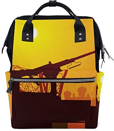 FAJRO Sunset Militare CampTravel zaino tela Borsa Scuola Pack