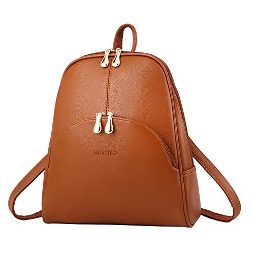 Nevenka Zaino Donna Borsa a Spalla in Pelle PU Zainetto Casual Borsa a Mano Backpack alla Moda per Shopping Scuola Viaggio Vacanza (marrone)