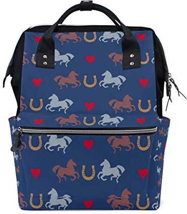 MONTOJ Racing Horses And Horseshoes Pattern Canvas Zaino da viaggio Campus