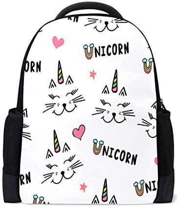 Kcldeci Simpatico gatto Uicorn Viaggio Laptop Zaino Scuola Libro Borsa Pet Animal Cuore Rosso Causale Daypack Outdoor Business Escursionismo Zaini Campeggio Borse A Spalla Per Studenti Donne Uomini