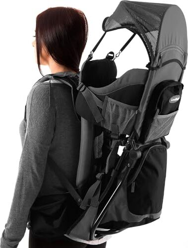 Luvdbaby Zaino Porta Bambino Montagna Zaino Porta Bambino Trekking Comodo Zaino Porta Bimbo Montagna Sistema Marsupio Porta Bimbo con Fasciatoio, Tasca Isolante, Parapioggia e Parasole