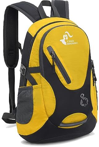 Bseash Piccolo zaino da trekking da 20 l, leggero, impermeabile, per bambini, ragazzi, campeggio, ciclismo, equitazione, Giallo