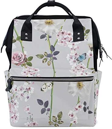 FANTAZIO Mummia Bag Zaino Illimitato Dreamscape Heather Butterflies Borsa Scuola