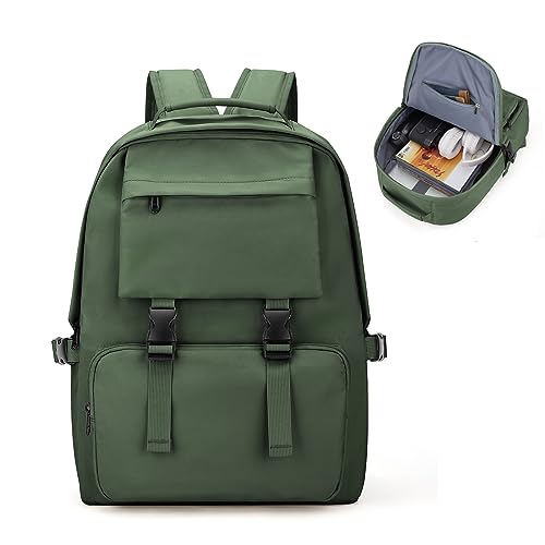 HYC00 Zaini Casual Zainetto Ragazze Zaini Donna Zaino Scuola Superiore Zaini Scuola Elementare Zaino Casual Zaino Scuola Media Zaino porta PC 14 Pollici Zainetto Università Gita Zaino，Army Green