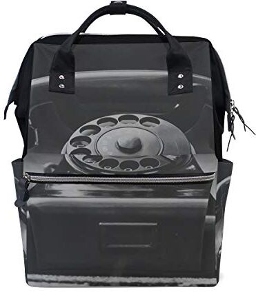 FAJRO Vintage PhoneTravel zaino tela Borsa Scuola Pack