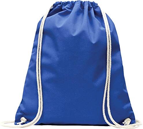 ELES VIDA Sacca in cotone da palestra, Zaino borsa in tessuto, borsa in cotone, borsa in juta Borsa in tessuto omologata OEKO-TEX® (blu reale, 38 x 42 cm)