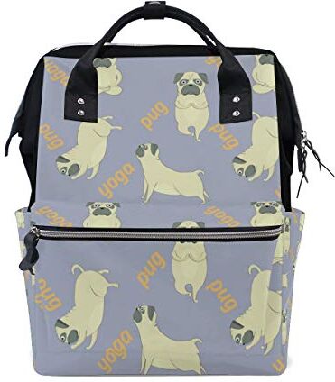 FANTAZIO Mummy Bag Zaino Pugs Meditazione Yoga Scuola Borsa