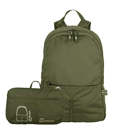 Tucano Let_Me_out Backpack, Zaino Ripiegabile Super Leggero in Tessuto ricavato dal riciclo delle Bottiglie in Pet