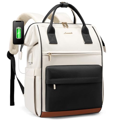 LOVEVOOK Zaino Porta PC Donna, Zaino da Viaggio Lavoro Grande, Impermeabile Zaino Scuola Università, 15.6 Pollici Computer Laptop Travel Backpack Waterproof, Zaino Ufficio Antifurto Elegante Nero