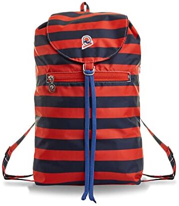 Invicta Zaino Minisac Heritage, Bicolore Rosso/Blu, Richiudibile e Tascabile, Viaggio y Tempo Libero, Zainetto Uomo Donna a Righe, Packable