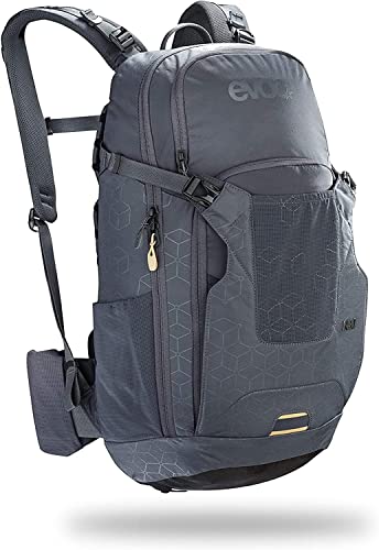 EVOC NEO 16l Protector Backpack Zaino per bicicletta (tecnologia di protezione AIRSHIELD certificata TÜV/GS, ventilazione a 360°, incl. copertura antipioggia), Taglia: L/XL Colore: Carbon Grey