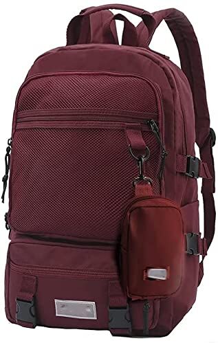 WSNDG Zaino da viaggio d'affari Zaino for laptop, borsa da lavoro di viaggio da 15.6 pollici con USB Porta di ricarica, zaini da donna, zaini da uomo Zaino da viaggio per laptop (Color : Red)