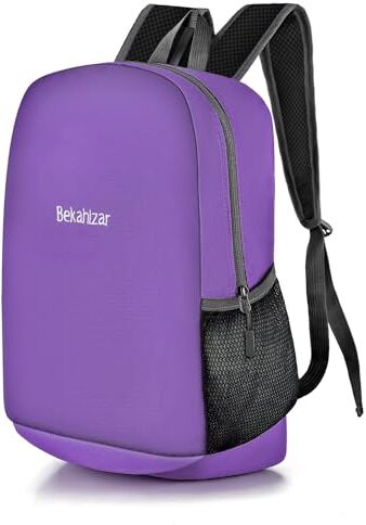 Bekahizar 20L Zaino Leggero ultra Zainetto Impermeabile per uomini, donne, bambini, Hiking, sport, viaggio, arrampicata-viola