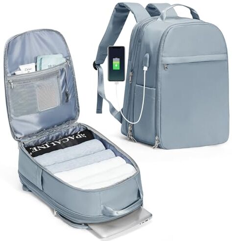 SZLX Borse da Viaggio 45x36x20 Zaino Easyjet Donna Zaino Ryanair 40x20x25 Bagaglio a Mano Zaino impermeabile uomo trekking, Borsa da Viaggio Cabina aereo Zaino per Laptop con Porta di ricarica USB