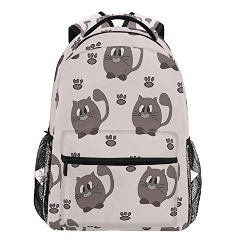 Oarencol Cute Cartoon Brown Cat Paw Gattino Animale Piedino Zaino Bookbags Daypack Travel School College Borsa per Donne Ragazze ragazzi