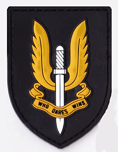 NagaPatches Patche PVC SAS Special Air Service scratch armata britannica Forze speciali tattical logo Taglia unica Nero
