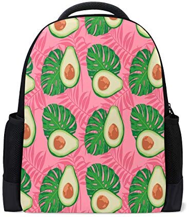 Kcldeci Tropical Foglie Avocado Viaggio Zaino Portatile Scuola Libro Borsa Verde Frutta Causale Zaino Outdoor Business Escursionismo Zaini Campeggio Borse A Spalla Per Studenti Donne Uomini