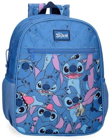 Disney Joumma  Happy Stitch Zaino adattabile a carrello blu 27 x 33 x 11 cm Poliestere 9,8 L, blu, Zaino adattabile a carrello