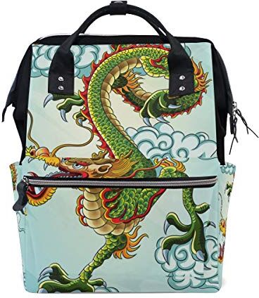 FANTAZIO Borsa Mummia Zaino Cinese Drago Modello Scuola Borsa