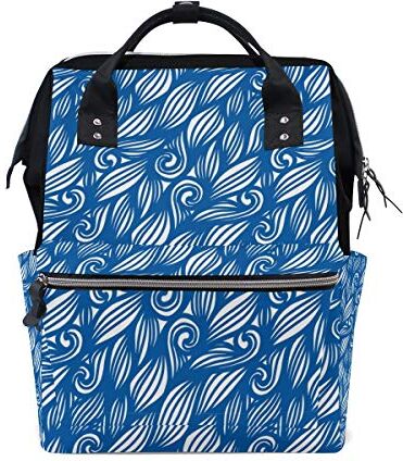 FAJRO Blu Scuro FloralTravel zaino tela Borsa Scuola Pack