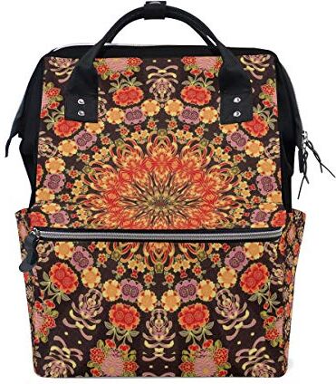 MONTOJ Gaudy Floreale Mandala Modello Canvas Zaino Viaggio Campus