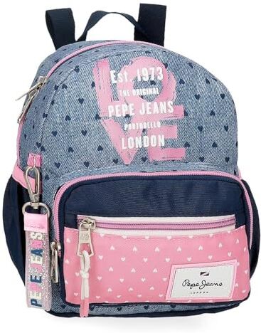 Pepe Jeans Noni Denim Zaino da Passeggiata Multicolore 19 x 23 x 8 cm Poliestere by Joumma Bags by Joumma Bags, multicolore, Zaino da passeggiata