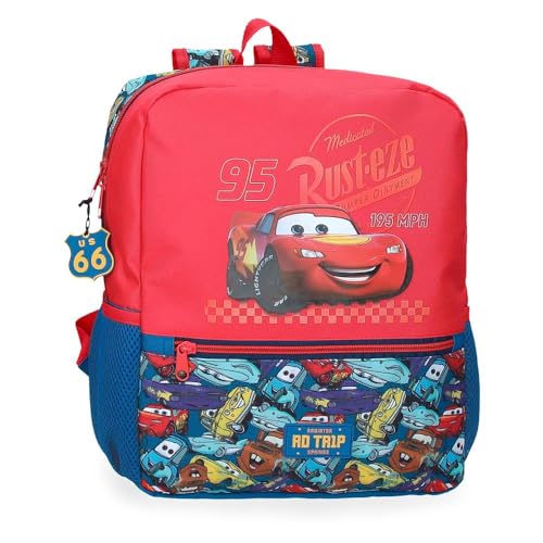 Disney Joumma Cars RD Trip Zaino Scuola Adattabile a Carrello Rosso 25 x 33 x 12 cm Poliestere 9,8 L, rosso, Zaino scuola adattabile a carrello