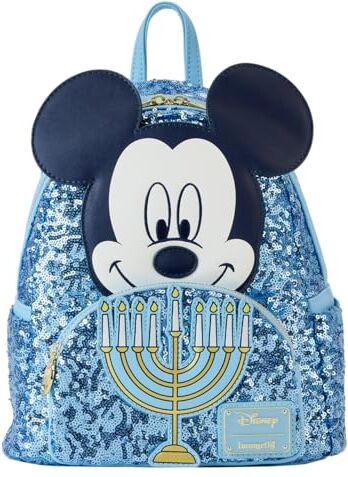 Loungefly Disney Mickey Mouse Hanukkah Sequin Glow Mini Zaino, Multi, MINI, Mini zaino