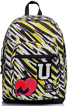 Invicta Jelek a nimalier Patch Me Zebra, Zaino, Doppio Scomparto Unisex Bambini, Giallo, Taglia Unica