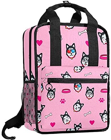 LUPIN Zaini Cute Dog Smile Occhiali Testa Osso Rosa Zaino viaggio scuola media liceo