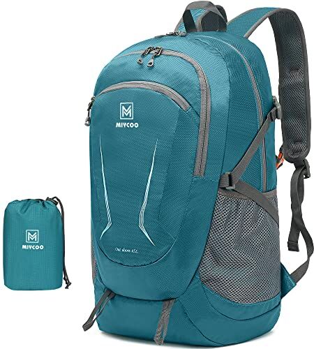 MIYCOO Zaini Ultraleggeri Pieghevoli Zainetto Richiudibile Resistenti All'acqua Zaino da Trekking per Uomini Donne,Campeggio, Arrampicata Viaggi Escursioni Ciclismo Verde