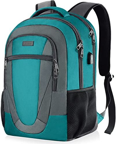 BIKROD Zaino Donna Verde, Zaino Porta Pc 15.6 Pollici Grande Zaino da Viaggio per Lavoro Uomo e Donna, Zaino Scuola Portatili con Caricatore USB, Impermeabile Antifurto Backpack Regalo