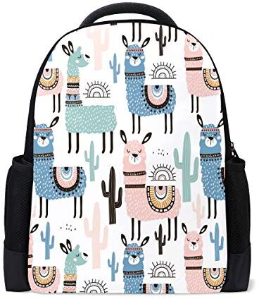 Fender Carino Llama cactus zaino da viaggio scuola libro borsa alpaca animale verde pianta grassa casual zaino esterno business escursionismo zaino campeggio borsa a tracolla per studenti, donne uomini